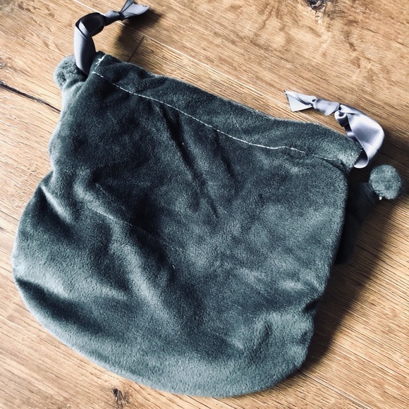 KUROMI-NWOT Soft Dark Gray Drawstring Pouch - Picture 2 of 12